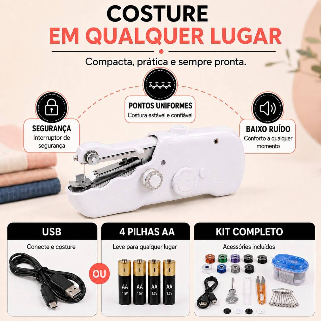 Máquina de costura de bolso | CosturaFácil™