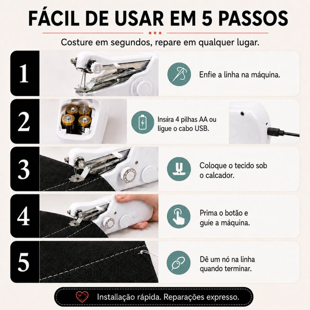 Máquina de costura de bolso | CosturaFácil™
