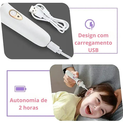 Limpador de orelhas elétrico |  Limpo